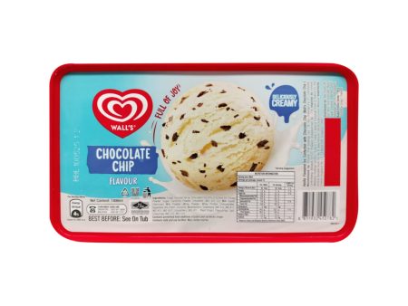 Walls Classic Chocolate Chip Ice Cream Tub 1.4L Online now