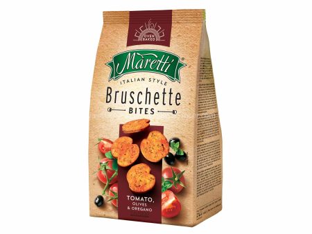 Bruschette Maretti Tomato, Olives & Oregano Flavour Baked Bread Snack 70g For Discount