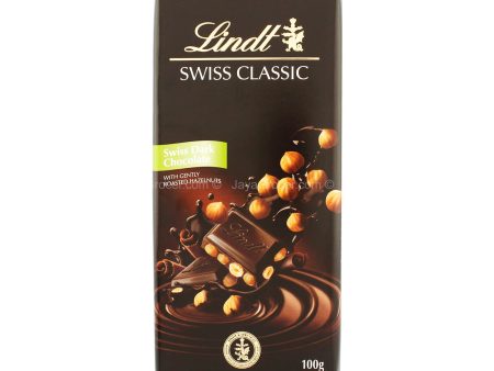 Lindt Swiss Classic Dark Chocolate Bar with Roasted Hazelnuts 100g Sale