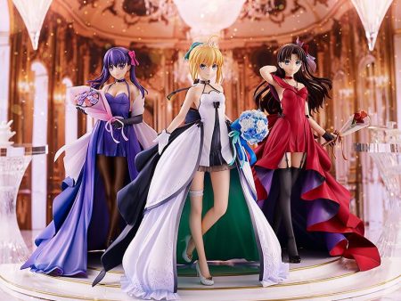 Fate Stay Night: Saber, Tohsaka Rin, and Matou Sakura ~15th Celebration Dress Ver.~ 1 7 Scale Premium Box Set For Cheap