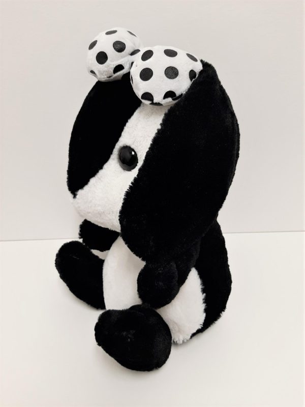 Amuse: Black Bunny White Polka-Dot Bow 16  Plush Discount