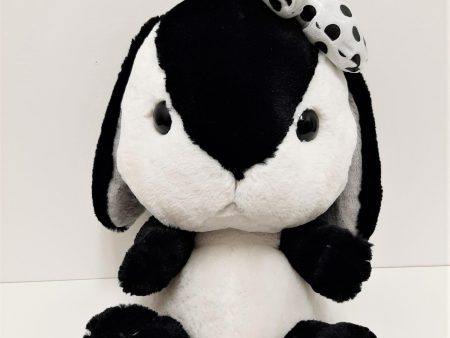 Amuse: Black Bunny White Polka-Dot Bow 16  Plush Discount