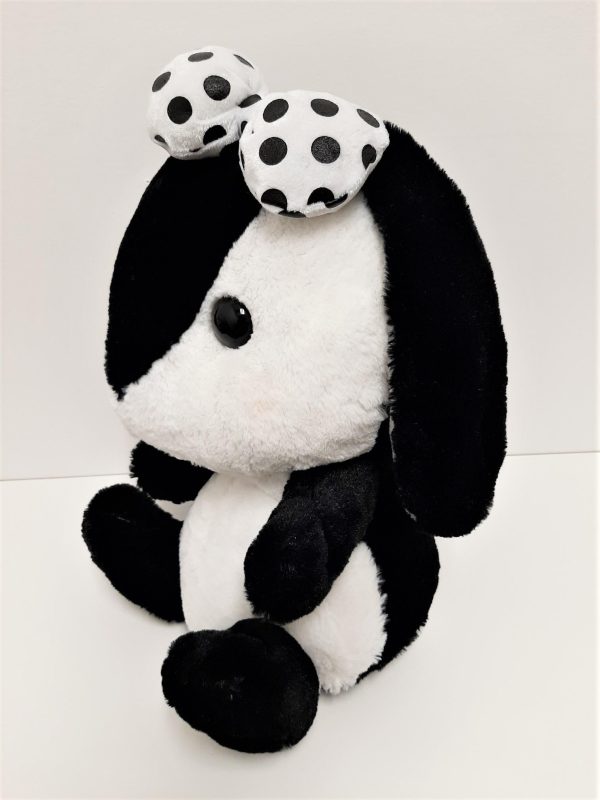 Amuse: Black Bunny White Polka-Dot Bow 16  Plush Discount