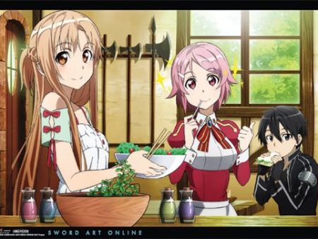 Sword Art Online: Kirito, Asuna & Lizbeth Eating Wall Scroll Discount