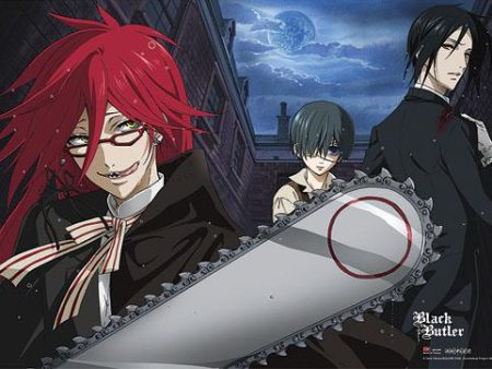 Black Butler: Grell with Chainsaw Fabric Poster Sale