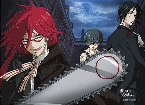 Black Butler: Grell with Chainsaw Fabric Poster Sale