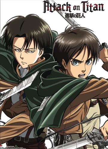 Attack on Titan: Eren & Levi Wall Scroll on Sale