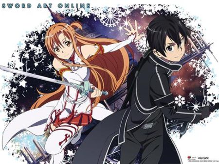 Sword Art Online: Kirito & Asuna Burst Wall Scroll For Cheap