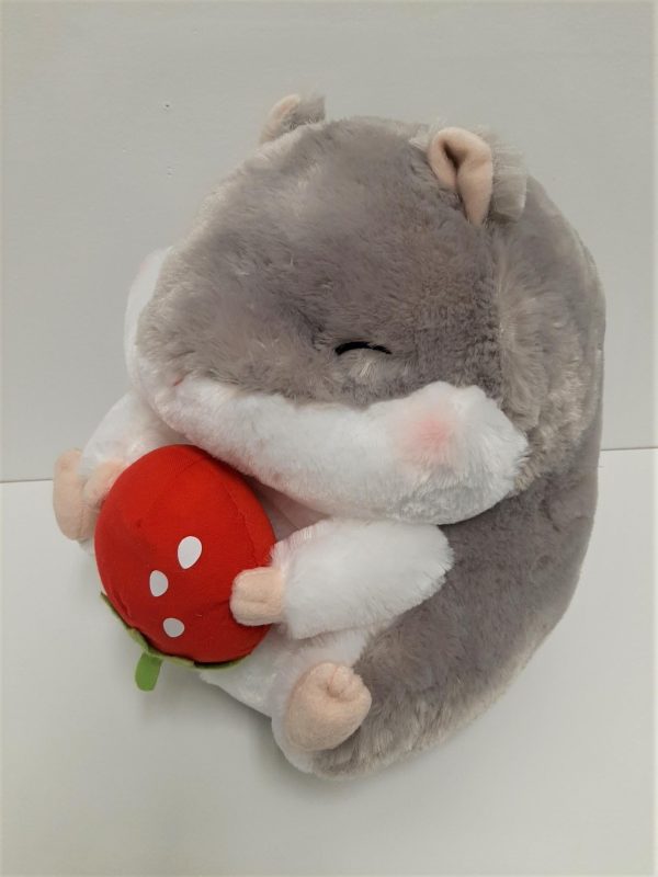 Amuse: Grey Hamster with Strawberry 14  Plush For Cheap