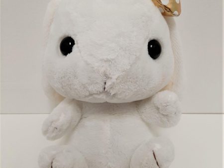 Amuse: White Bunny Gold Polka-Dot Bow 10  Plush Supply