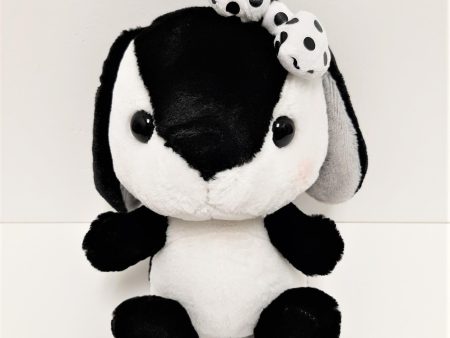 Amuse: Black and White Bunny with Polka Dot Bow 10  Plush Discount