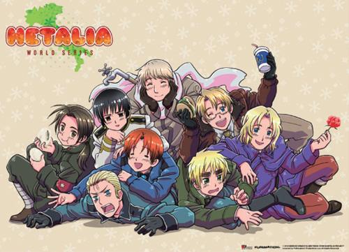 Hetalia: Group Dogpile Wall Scroll on Sale