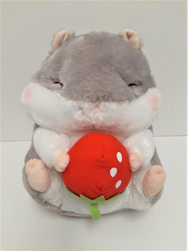 Amuse: Grey Hamster with Strawberry 14  Plush For Cheap