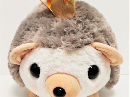 Amuse: Grey Hedgehog with Crown 16.5  Plush Fashion