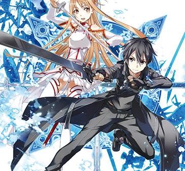 Sword Art Online: Asuna & Kirito Scattered Swords Hi-End Wall Scroll on Sale