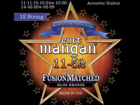 Curt Mangan Fusion Matched 80 20 Bronze 12-String Acoustic Strings (11-52) Online Hot Sale